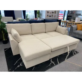 Sofa ELBA (Kairysis kampas, ištraukiamas)(Smėlio) Sofa ELBA (Kairysis kampas, ištraukiamas)(Smėlio)