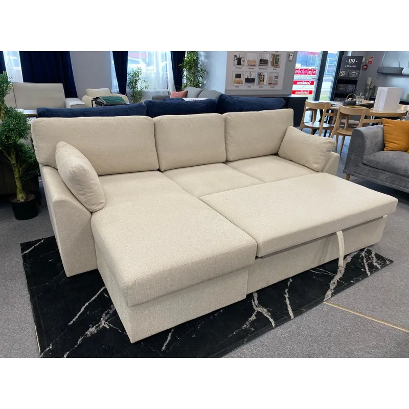 Sofa ELBA (Kairysis kampas, ištraukiamas)(Smėlio) Sofa ELBA (Kairysis kampas, ištraukiamas)(Smėlio)