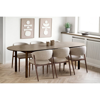 Valgomojo stalas BUNDABERG — spalva: dūminė; 200–250–300 × 100 × 75 cm