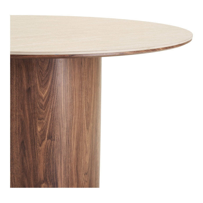 Valgomojo stalas DELPHI — spalva: travertino imitacija / tamsiai ruda; 140 × 140 × 76 cm Valgomojo stalas DELPHI — spalva: travertino imitacija / tamsiai ruda; 140 × 140 × 76 cm
