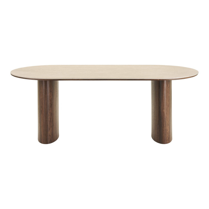 Valgomojo stalas DELPHI — spalva: travertino imitacija / tamsiai ruda; 210 × 100 × 76 cm Valgomojo stalas DELPHI — spalva: travertino imitacija / tamsiai ruda; 210 × 100 × 76 cm