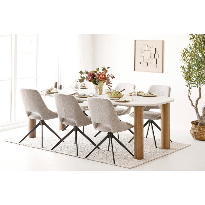 Valgomojo stalas FONDI — spalva: smėlio / ruda; 240 × 100 × 76 cm Valgomojo stalas FONDI — spalva: smėlio / ruda; 240 × 100 × 76 cm