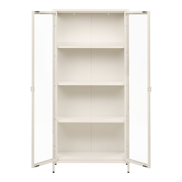 Vitrina BRISBANE — spalva: kreminė balta; 35 × 80 × 175 cm