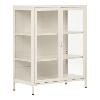 Vitrina BRISBANE — spalva: kreminė balta; 40 × 80 × 101 cm Vitrina BRISBANE — spalva: kreminė balta; 40 × 80 × 101 cm