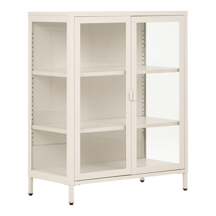 Vitrina BRISBANE — spalva: kreminė balta; 40 × 80 × 101 cm Vitrina BRISBANE — spalva: kreminė balta; 40 × 80 × 101 cm