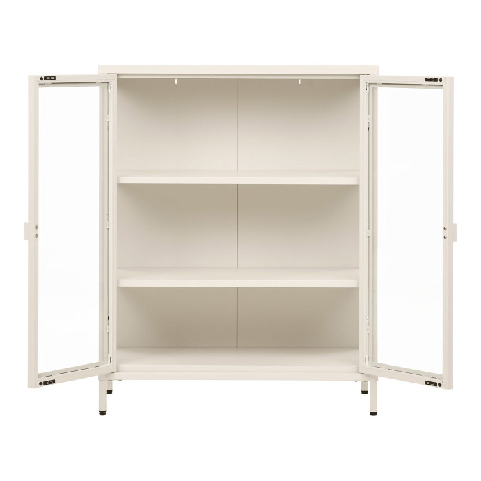 Vitrina BRISBANE — spalva: kreminė balta; 40 × 80 × 101 cm Vitrina BRISBANE — spalva: kreminė balta; 40 × 80 × 101 cm
