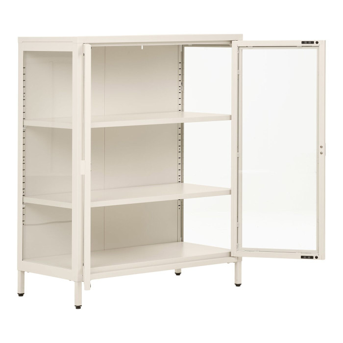 Vitrina BRISBANE — spalva: kreminė balta; 40 × 80 × 101 cm Vitrina BRISBANE — spalva: kreminė balta; 40 × 80 × 101 cm