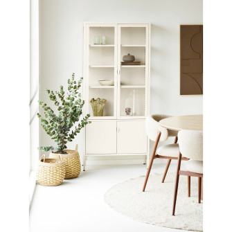Vitrina BRISBANE — spalva: kreminė balta; 35 × 80 × 180 cm