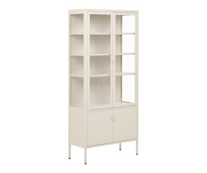Vitrina BRISBANE — spalva: kreminė balta; 35 × 80 × 180 cm