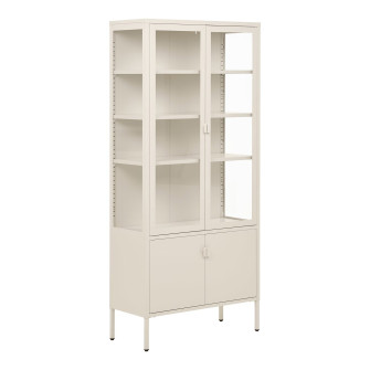 Vitrina BRISBANE — spalva: kreminė balta; 35 × 80 × 180 cm