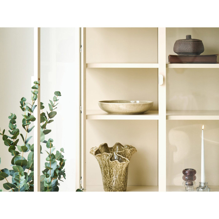 Vitrina BRISBANE — spalva: kreminė balta; 35 × 80 × 180 cm