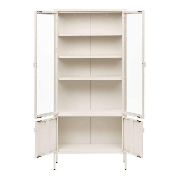 Vitrina BRISBANE — spalva: kreminė balta; 35 × 80 × 180 cm