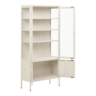 Vitrina BRISBANE — spalva: kreminė balta; 35 × 80 × 180 cm