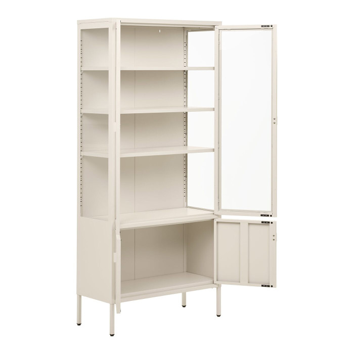 Vitrina BRISBANE — spalva: kreminė balta; 35 × 80 × 180 cm