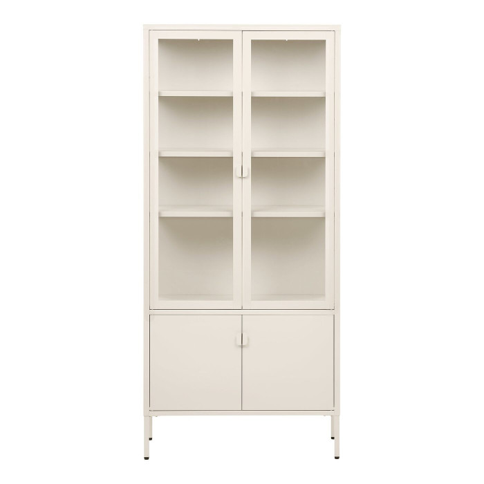 Vitrina BRISBANE — spalva: kreminė balta; 35 × 80 × 180 cm