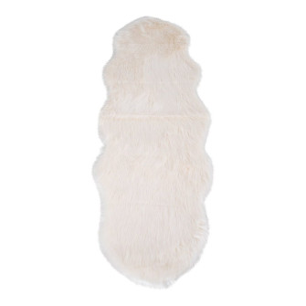 Dirbtinio avikailio kilimėlis — spalva: dramblio kaulo; 180 × 60 × 6,5 cm Dirbtinio avikailio kilimėlis — spalva: dramblio kaulo; 180 × 60 × 6,5 cm