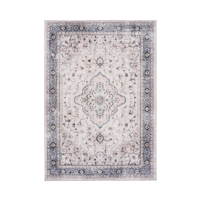 Kilimas HAVANA — spalva: kreminė balta / smėlio / prislopinta mėlyna; 230 × 160 cm Kilimas HAVANA — spalva: kreminė balta / smėlio / prislopinta mėlyna; 230 × 160 cm