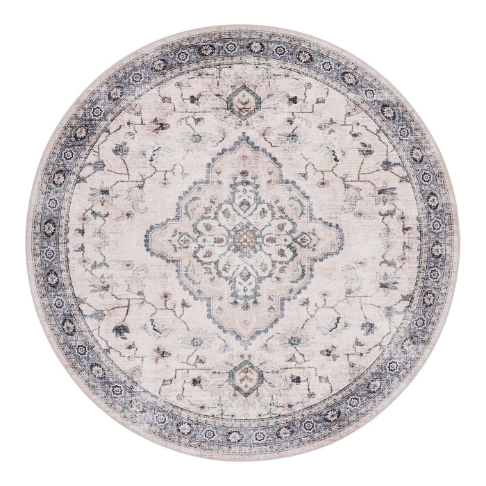 Kilimas HAVANA — spalva: kreminė balta / smėlio / prislopinta mėlyna; 200 × 200 cm Kilimas HAVANA — spalva: kreminė balta / smėlio / prislopinta mėlyna; 200 × 200 cm