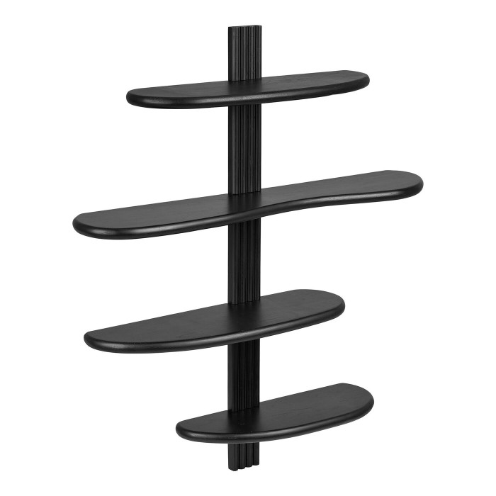 Sieninė lentyna ALIANO — spalva: juoda; 17,5 × 80 × 88 cm Sieninė lentyna ALIANO — spalva: juoda; 17,5 × 80 × 88 cm