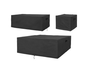 Lauko baldų uždangalas 7701070 (3 vnt. komplektas) — spalva: juoda