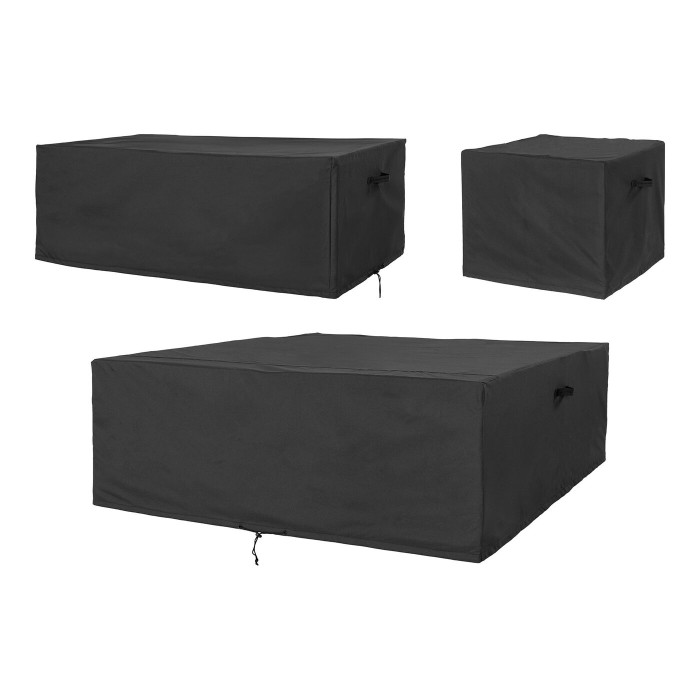 Lauko baldų uždangalas 7701070 (3 vnt. komplektas) — spalva: juoda Lauko baldų uždangalas 7701070 (3 vnt. komplektas) — spalva: juoda