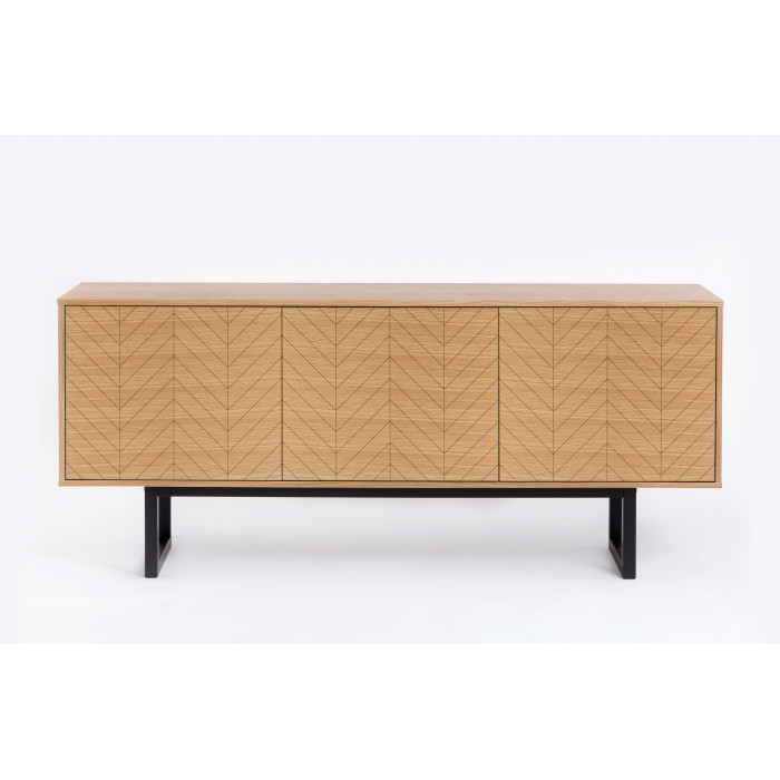 Komoda Camden Herringbone — ąžuolo spalva / juoda Komoda Camden Herringbone — ąžuolo spalva / juoda